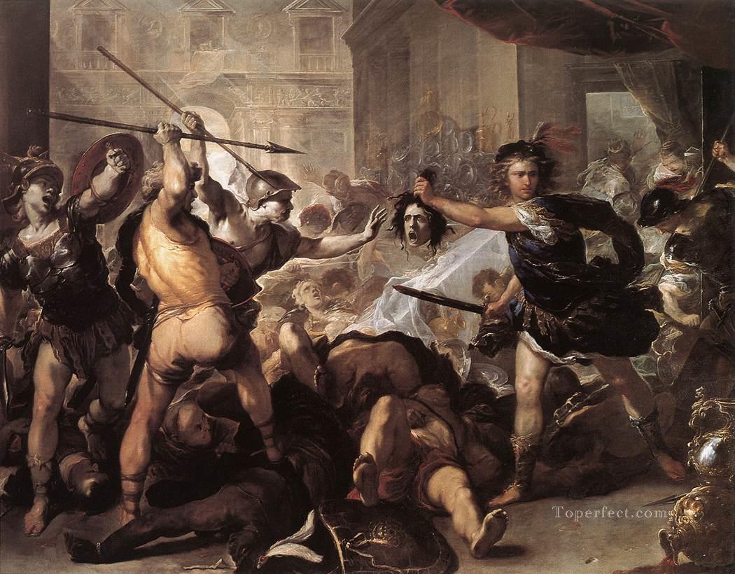 ペルセウスの戦い フィネウスとその仲間たち バロック ルカ・ジョルダーノ油絵